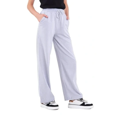 Afbeelding van COMEOR joggingbroek voor dames, lange sportbroek van katoen, losse met elastische tailleband en rechte pijpen, Lichtgrijs