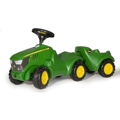 Afbeelding van Rolly Toys 135660 Minitrac John Deere 6150R kinderauto met rollyMinitrac Trailer kantelaanhanger, opbergvak onder de motorkap