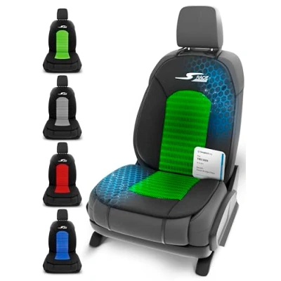 Afbeelding van WALSER CarComfort autostoelhoes S Race, zeer goed genoemd* Universele stoelhoes en beschermkussen voor auto groen/zwart