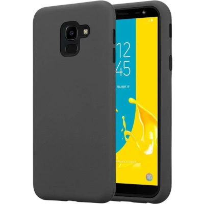 Afbeelding van Cadorabo Hoesje geschikt voor Samsung Galaxy J6 2018 in KWART GRIJS Hybride beschermhoes met TPU siliconen binnenkant en 2 delige kunststof buitenkant