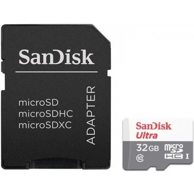 Afbeelding van Opslag: Flash geheugenkaarten: Sandisk 32GB Ultra microSDHC+SD Adapter