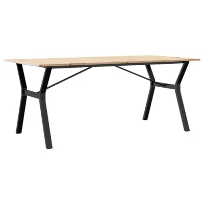 Afbeelding van vidaXL Eettafel Y frame 180x90x75 cm massief grenenhout en gietijzer