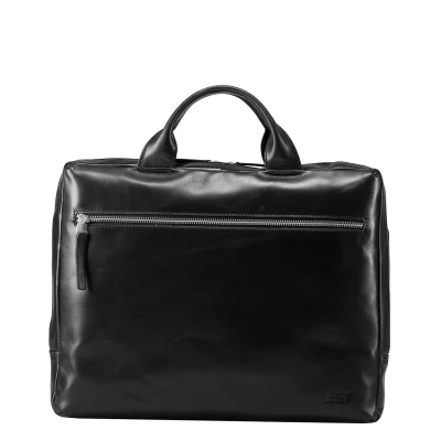 Afbeelding van JOST Leren Business tas met laptopvak Skagen Bag Black Zwart