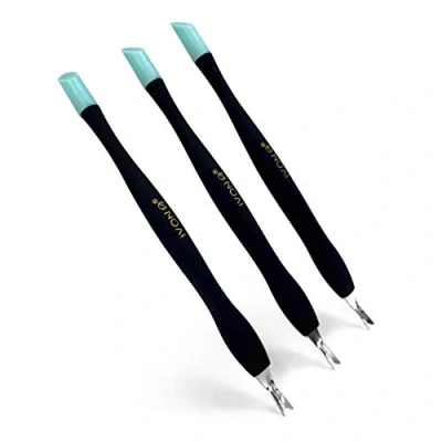 Afbeelding van IVON 3 Pack Cuticle Trimmer Pusher Remover, Rubber Tip Gentle on Nail Bed