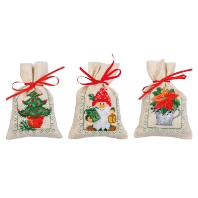 Afbeelding van Vervaco Kruidenzakje kit Kerst set van 3 PN 0194764