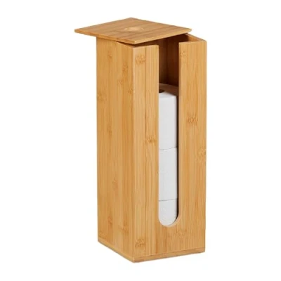 Afbeelding van reserverolhouder voor 4 rollen bamboe 40,5 x 15 cm staand