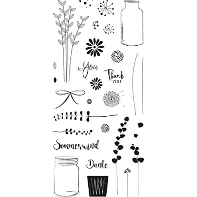 Afbeelding van Rayher Clear Stamps 50274000 Botanical siliconen stempels, transparant, 97 x 205 mm, 30 stuks
