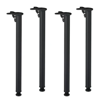 Afbeelding van tafelpoten inklapbaar set van 4 71 x 5 cm metaal tot 160 kg zwart