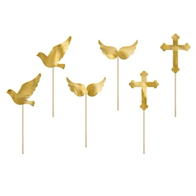 Afbeelding van PartyDeco Cupcake Toppers Eerste Communie Set/6