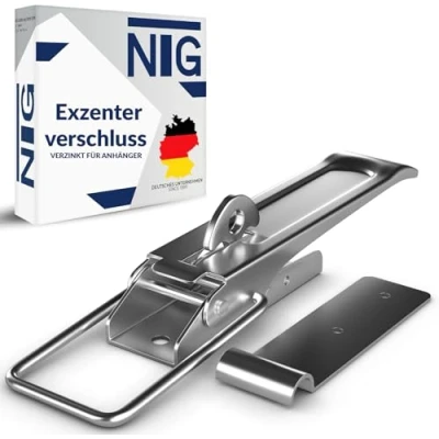 Afbeelding van NTG Excentrische sluiting met bevestigingsplaat 210 mm verzinkt en weerbestendig ratelsluiting voor aanhanger hefboomsluiting aanhangersluiting (1 stuk)