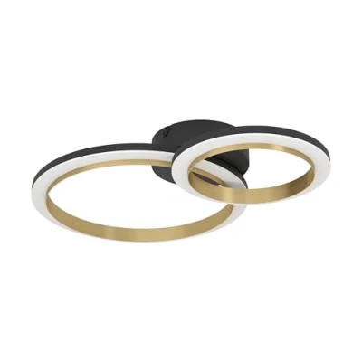 Afbeelding van EGLO Calliera Plafondlamp LED 42 cm Zwart/Goud/Wit Dimbaar