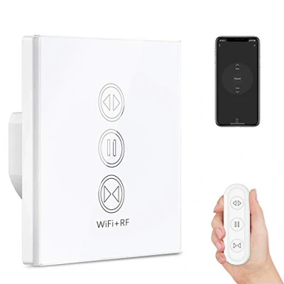 Afbeelding van LoraTap schakelaar voor rolluiken, netwerk, RF afstandsbediening, schakelaar, gordijn jaloezieën, wifi, compatibel met Alexa Google Home stembediening, intelligente tijdschakelklok wandmotor