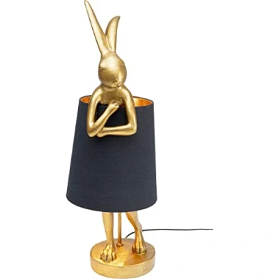 Afbeelding van Kare Design Tafellamp Dierenlamp Animal Rabbit goud/zwart H 68 cm