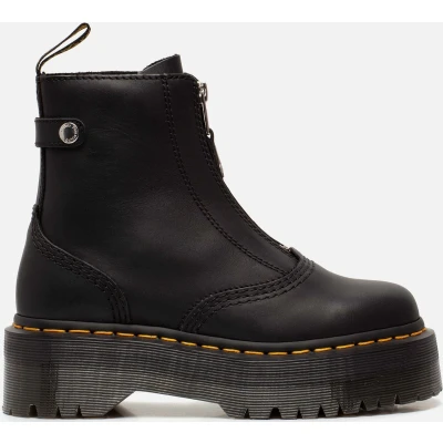 Afbeelding van Dr. Martens Jetta Enkellaarsjes met plateauzool black, Dames, Maat: 37, Black Leer