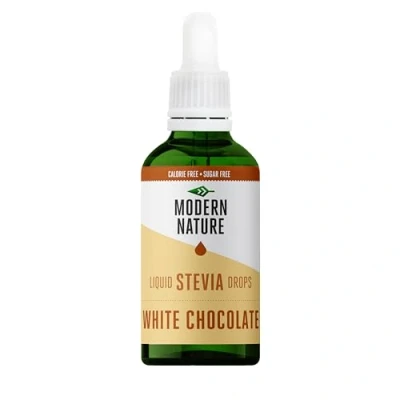 Afbeelding van Modern Nature Vloeibare Stevia smaak van witte chocolade geen calorieën en suikervrij keto veganistisch dieet flavdrops voor koffie, eiwitten, pap, yoghurt Drops zoetstof 100 ml