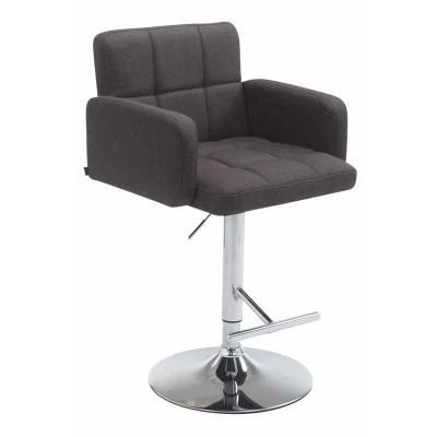 Afbeelding van Barkruk Mosjoen Stof Chrome frame Donkergrijs