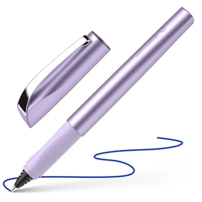 Image de Schneider Ceod Shiny 186256 Stylo roller pour droitiers et gauchers, épaisseur de trait M, avec cartouche d&#039;encre bleu roi, violet