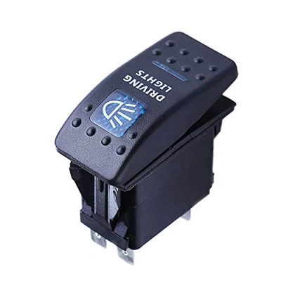 Afbeelding van Mintice Tuimelschakelaar, schakelaar, led licht, blauw, 12 V, 20 A, voor auto, boot, motorfiets (rijlicht)