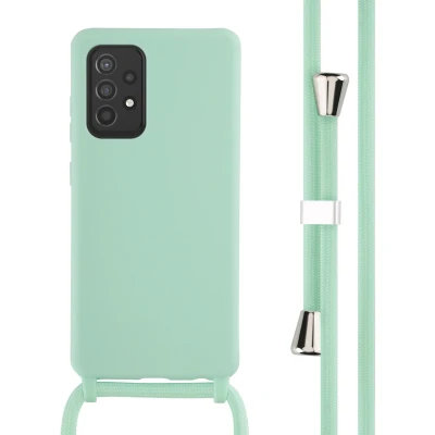 Afbeelding van iMoshion hoesje Geschikt voor Samsung Galaxy A52 (4G) / A52s (5G) met koord Siliconen Mintgroen