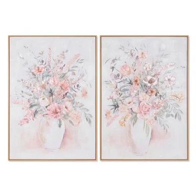 Afbeelding van Schilderij Home ESPRIT Shabby Chic Vaas 70 x 3,5 100 cm (2 Stuks)