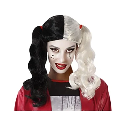 Afbeelding van Halloween pruik Wit Harlekijn