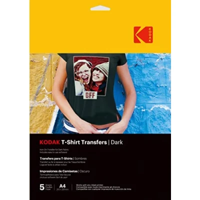 Afbeelding van Kodak Fotopapier Transferpapier voor donker textiel A4 5 vellen