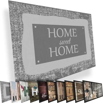 Afbeelding van Valia Home Tapijt Veel ontwerpen Binnen/Buiten Deurmat Vuilafstotend Antislip Voethanddoeken Design 60 x 80 cm (Home 1)