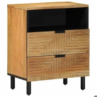 Afbeelding van vidaXL Nachtkastje 50x33x62 cm massief mangohout bruin