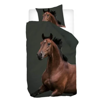 Afbeelding van Snoozing Storm Flanel Dekbedovertrek Eenpersoons 140x200/220 cm Bruin
