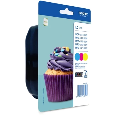 Image de Brother LC123 RainbowPack jaune, cyan, magenta originale cartouche d&#039;encre