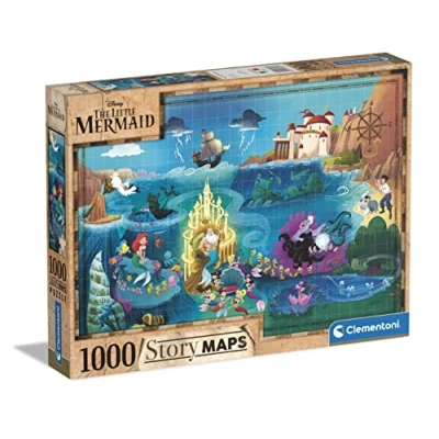 Afbeelding van Clementoni Wereldkaart Puzzel Kleine Zeemeermin, 1000st.