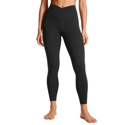 Afbeelding van CRZ YOGA Butterluxe Legging voor dames, kruis, hoge taille, yoga, workout, leggings, 63 cm, zwart.