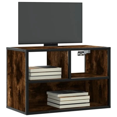 Afbeelding van vidaXL Tv meubel 60x31x39,5cm bewerkt hout metaal gerookt eikenkleurig