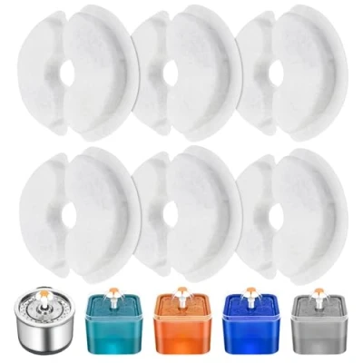 Afbeelding van Eckerdromk Fontanelfilter voor katten, 6 reserveonderdelen fonteinfilter, 2 l en 2,5 l/67 84 oz met actieve kool hars, filtratie, voldoet aan de vervangingsbehoeften van Mes