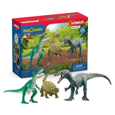 Afbeelding van Schleich 72203 Dino Trio aanval, vanaf 5 jaar, dinosaurussen koffer, 3 stuks
