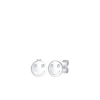 Afbeelding van Elli Emoji Classic Oorbellen silvercoloured, Dames, Maat: One Size, Silver coloured