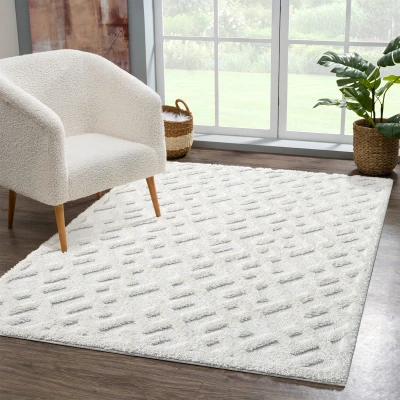 Afbeelding van Vloerkleed Focus Solid Hoogpolig Fluffy Scandinavisch Creme 140x200 cm Rechthoek Polypropyleen Tapijtenloods