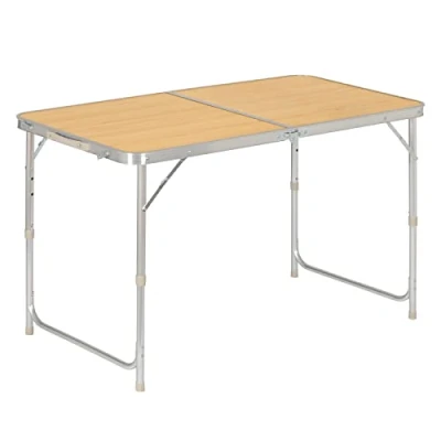 Afbeelding van WOLTU® CPT8122hei Campingtafel, inklapbaar, tuintafel, werktafel, balkontafel, in hoogte verstelbaar, van aluminium, MDF, licht eiken