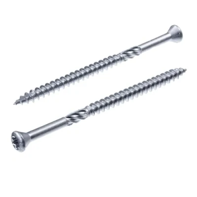 Afbeelding van SECCARO Set van 100 terrasschroeven 5 x 80 mm roestvrij staal C1 met snijpunt en snijinkeping, TX/binnenzeskant