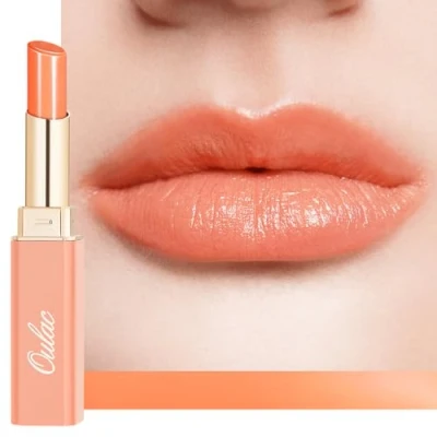 Afbeelding van Oulac Rouge a Levre et Baume 2 in 1 à Lèvres Orange Juteux Brillant, Soin Pour les Lèvres, Hydrate Sèches, Gercées Abîmées, Vegan (21) Juicy Melon