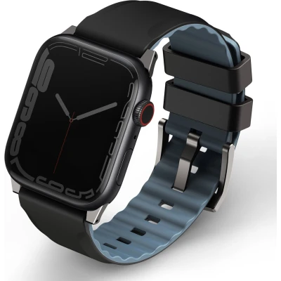 Afbeelding van Uniq Armband Apple Watch 38/40/41 Mm Linus Airosoft Silicone Strap Zwart (uniq 41mm linusblk)