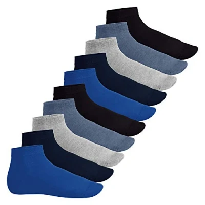 Afbeelding van Footstar sokken voor heren en dames met korte schacht (10 paar) Quarter van katoen Sneak it, jeans, stone, 47 50 EU