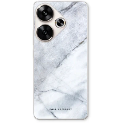 Afbeelding van Case Company® hoesje geschikt voor Xiaomi Poco F6 Witte marmer Soft Cover Telefoonhoesje Bescherming aan alle Kanten en Schermrand