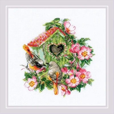 Afbeelding van Riolis borduurpakket Happy Together 18x18 SR2092