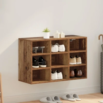 Afbeelding van vidaXL Schoenenkast met plank opslag Oud hout 103x30x51 cm Bewerkt