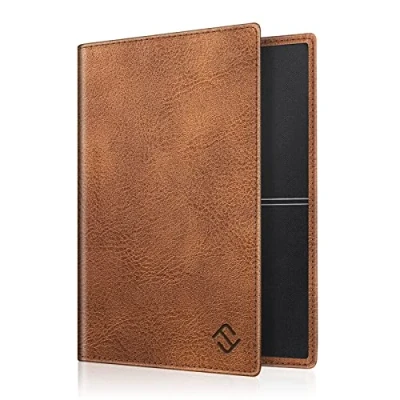 Afbeelding van Fintie Voertuigbewijshoes voor kentekenbewijs Ultradun en licht hoesje / identiteitskaart creditcards van kunstleer, Bruin, Stijlvol