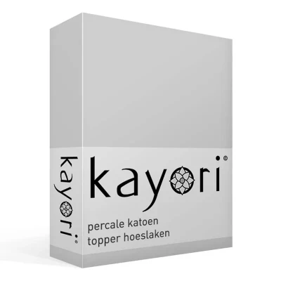 Afbeelding van Kayori Shizu perkal topper hoeslaken zilvergrijs 100/200 (Kleur: Grijs)