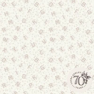 Afbeelding van Laura Ashley Vliesbehang Alphabet Dove Grey