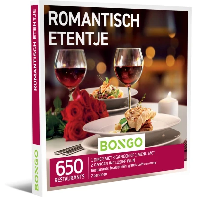 Afbeelding van Bongo Bon Romantisch Etentje Cadeaubon Cadeaukaart cadeau voor man of vrouw 650 sfeervolle restaurants