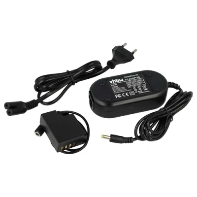 Afbeelding van vhbw voeding, oplader, adapter, compatibel met Fuji/Fujifilm X T2, T3, T200 camera, videocamera 2 m kabel, DC koppeling